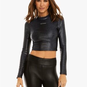 Koral Luca Navy caiman Cropped Top small